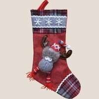 Elch Weihnachtsstrumpf Nikolausstrumpf 45 Cm Nikolausstiefel Geschenketasche