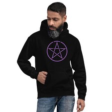 Purple Goth Wiccan Woven Pentagram Unisex Hoodie Sweatshirt