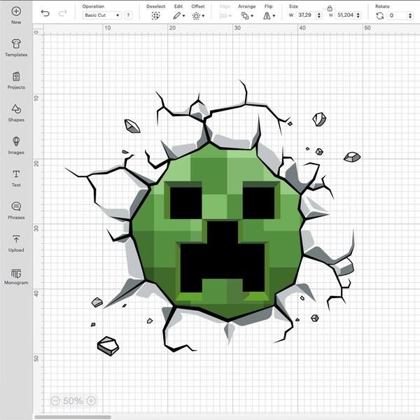 Minecraft Pixel Art Grid Creeper