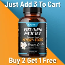 Organic Nootropic Brain Booster Improve Brain Focus, Clarity And Memory - 60ct