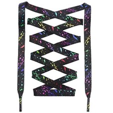 Flat Colorful Shoelaces for Sneakers Art 55Inch 140CM 15 Black Colorful
