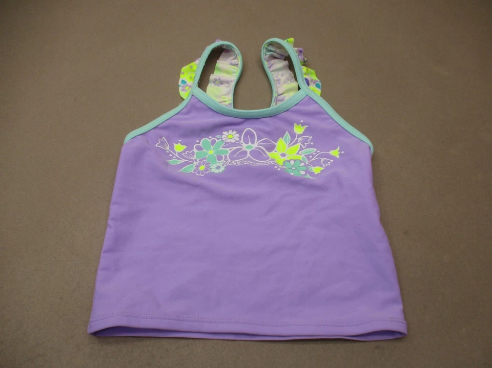 ZeroXposur Talla 4 Niñas Púrpura Volantes Tankini Hipster Parte Inferior Juego de Natación 2 Piezas 5D Foto 2 de 4