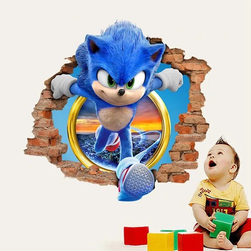 Pegatina de dibujos animados sónicos PVC papel tapiz juego póster 3D que tiene un tridimensional - Imagen 9 de 14