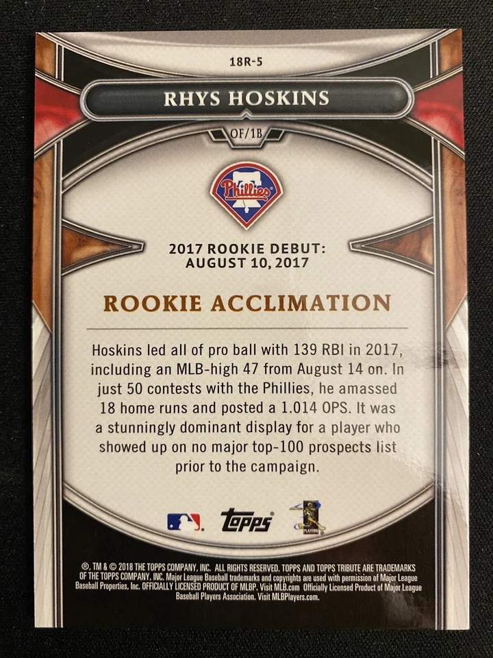 Rhys Hoskins 2018 Topps Tribute Rookie Card #211/254 - Image 2 of 2
