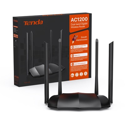 AC8 Dualband WLAN Router 867Mbit/s 5GHz+300Mbit/s 24GHz 4x6dBi Antennen 3-Gig...