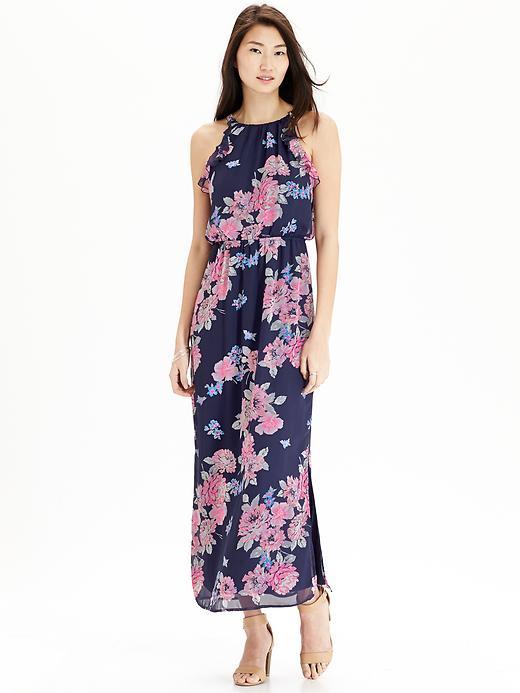 NWOT Old Navy Women's Floral Chiffon Maxi Dress,BLUE FLORAL SZ 1X | eBay