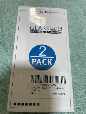 Omoton  Glass Screen Protector Set Of 2.Not For Pixel 2XL New In Sealed Pack