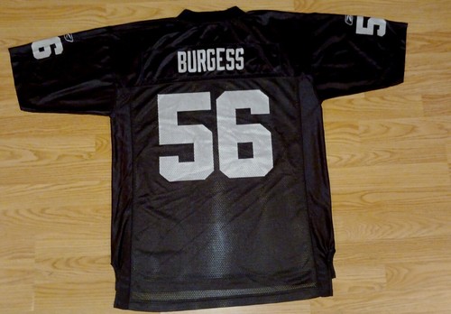 LAS VEGAS RAIDERS/OAKLAND DERRICK BURGESS JERSEY NEW NO TAG SIZE LARGE REEBOK