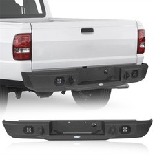 Black Steel Rear Back Bumper W Led Lights For 1993-2011 Ford Ranger Fleetside
