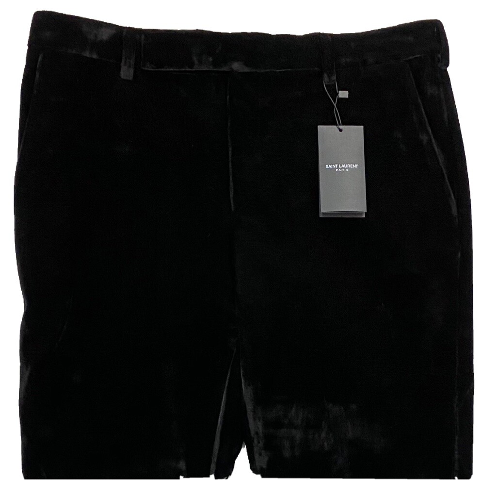Pantaloni Saint Laurent in velluto nero da $1.000 taglia EU 56 US 40 Made in Italy
