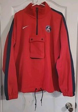 Nike NBA Men's Size XL Brooklyn Nets Courtside 1/4-Zip Red Oversized Fleece New