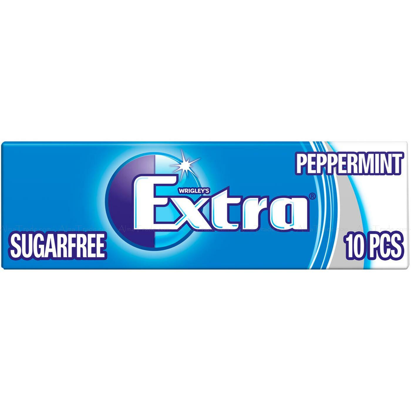 Wrigleys Extra White Peppermint Chewing Gum Sugar Free Pack of 30 Packets x 14g