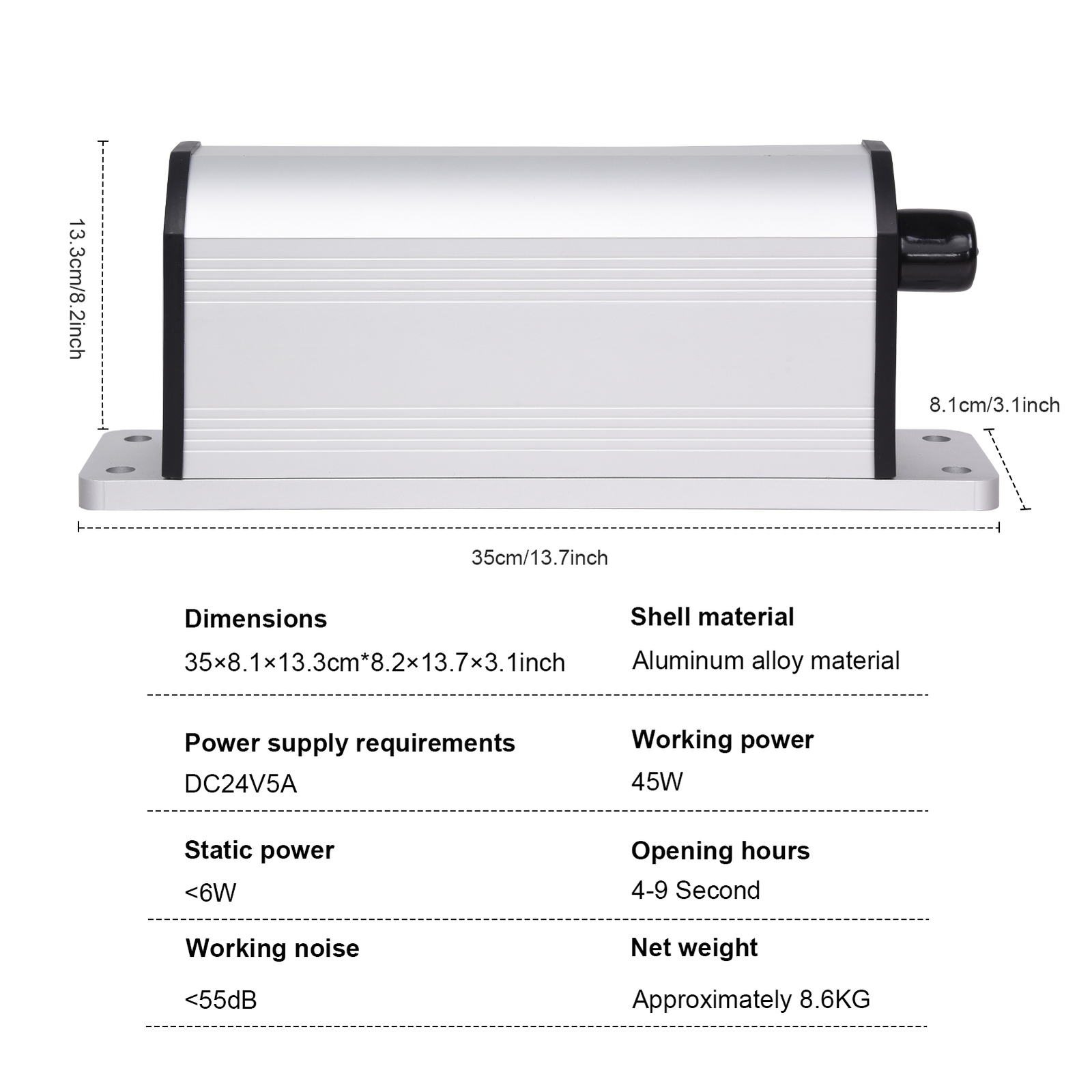 550lb Automatic Swing Gate Opener Electric Door Operator Closer System