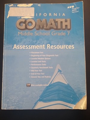Go Math - Middle School Grade 7 - Assessment Resources (Tests ...