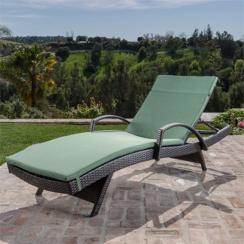 Noble House Salem Outdoor Wicker Adjustable Lounge with Arms Dark