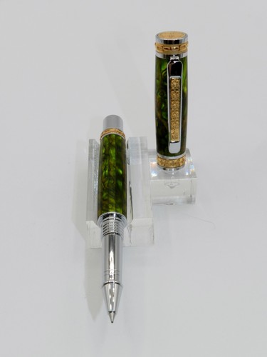 Handmade Rollerball Pen with Stunning Green Abalone. Makes A Great Gift! #114 - Picture 3 of 21
