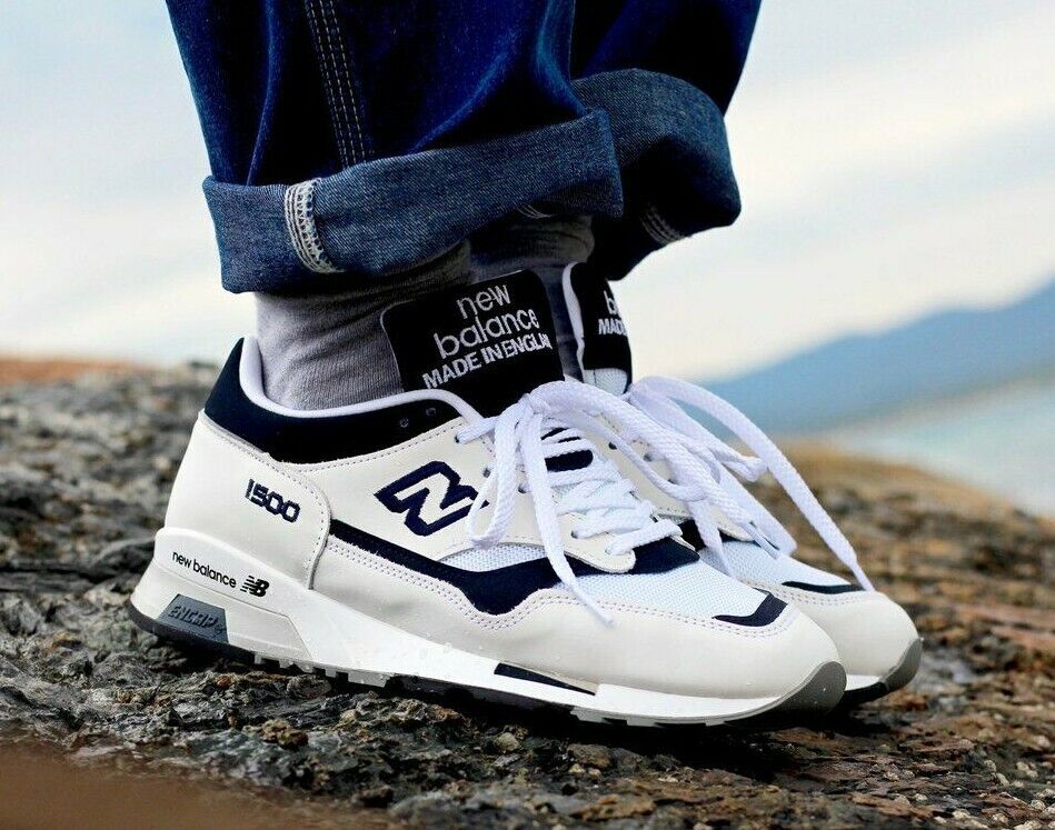 NEW BALANCE 1500 MADE IN ENGLAND WHITE/BLUE SIZE 12 BRAND NEW BALANCE 1500 MADE IN ENGLAND WHITE/BLUE SIZE 12 BRAND