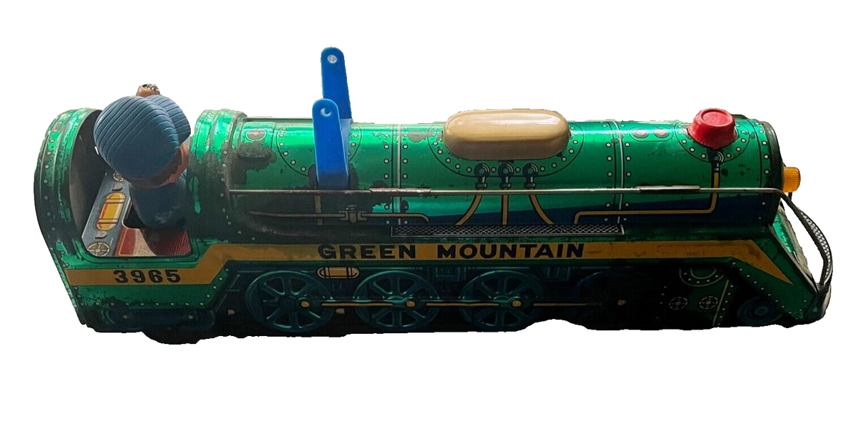 Vintage Bell Clanger Green Mountain Express Train Modern Toys