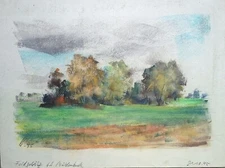 Franz Ehmke *1928 -2018 DDR Painter ° "Field Wood at Mühlenbeck" Autumnal