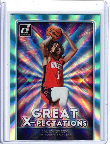 2021-22 Panini Donruss Jalen Green Great X-Pectations Teal Laser Rookie RC
