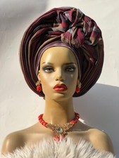 Aso-Oke African Headtie Auto Gele, Headgear.