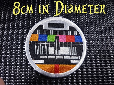 Quality Iron/Sew on Test Card Patch pattern zombie screen tv television tet