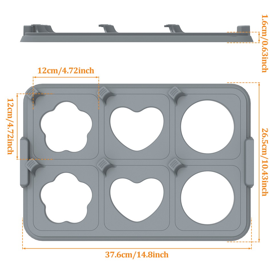 7Pcs Griddle Egg Ring Tray NonStick Egg Ring Molds Detachable Round