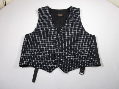 Vintage Hutspah Vest Mens Large Black Houndstooth 80s TV Shows Casual Sleeveless