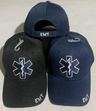 Emergency Medical Technician EMT EMBROIDERED BASEBALL STYLE HAT CAP (BLUE)