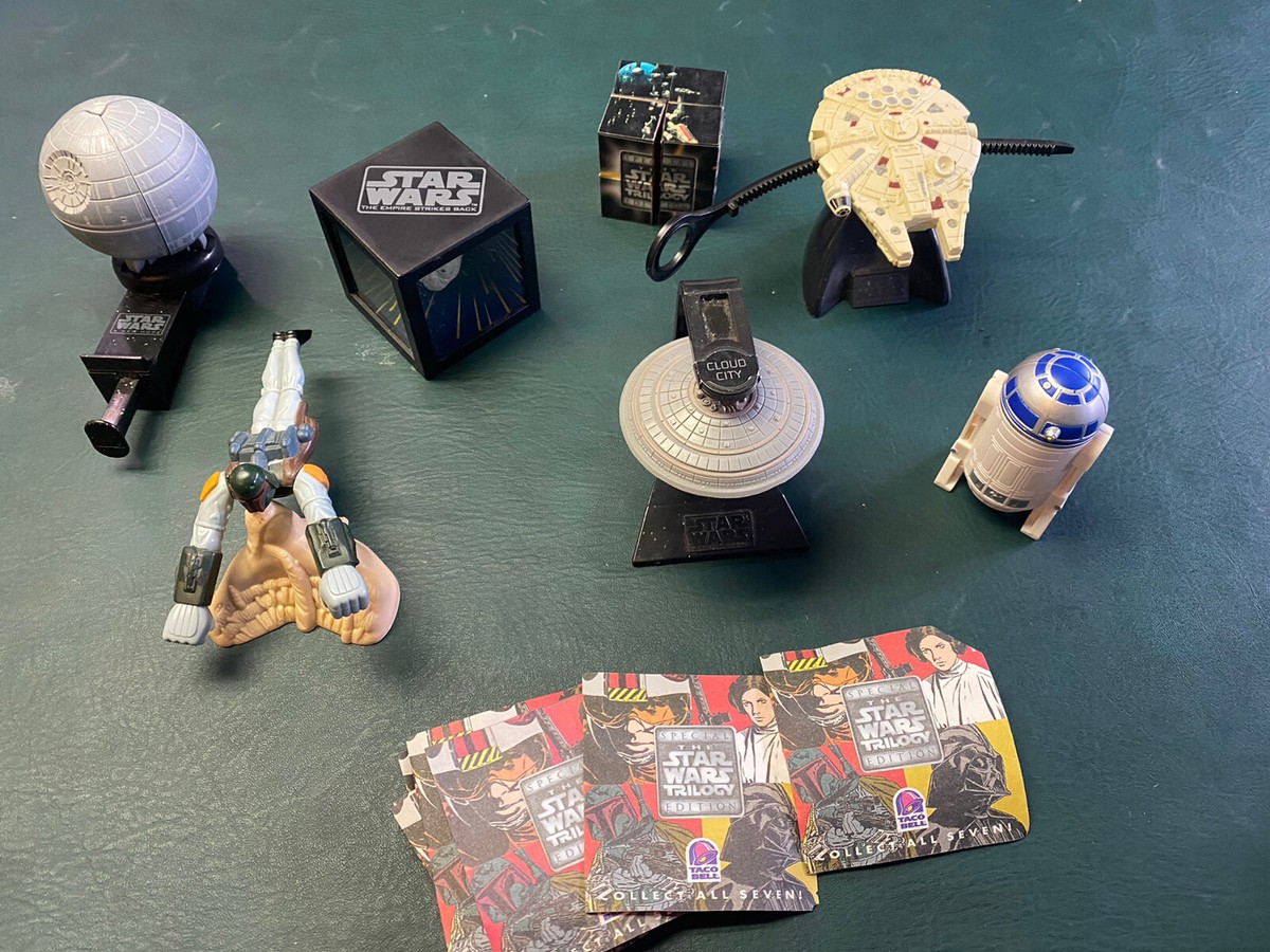 Star Wars Taco Bell Special edition Toys Set of R2D2, Boba Fett