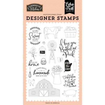 Cooking Farmhouse Kitchen HOME CLEAR Rubber Stamps Set Echo Park FK216040 New