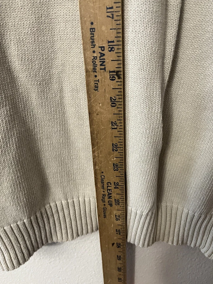 Suéter DKNY Jeans Para Hombre 1/4 Cremallera Manga Larga, Marfil Grande Foto 4 de 4