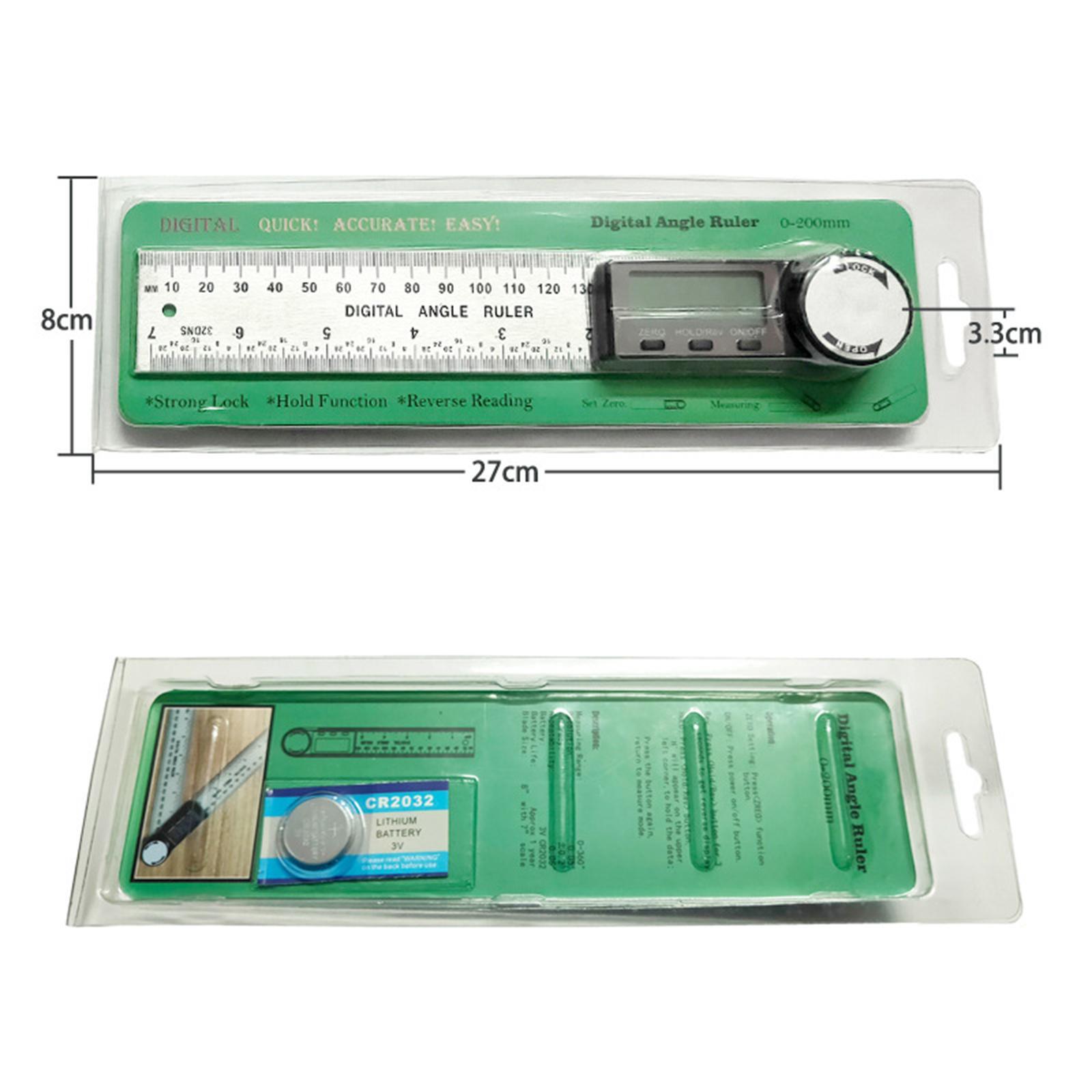Digital Display Angle Ruler 360 Degree Measuring Stainless Steel Angle