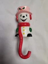 Vintage Sun Hill Indust. Snowman Christmas Stocking Hanger 1982 Hard Plastic