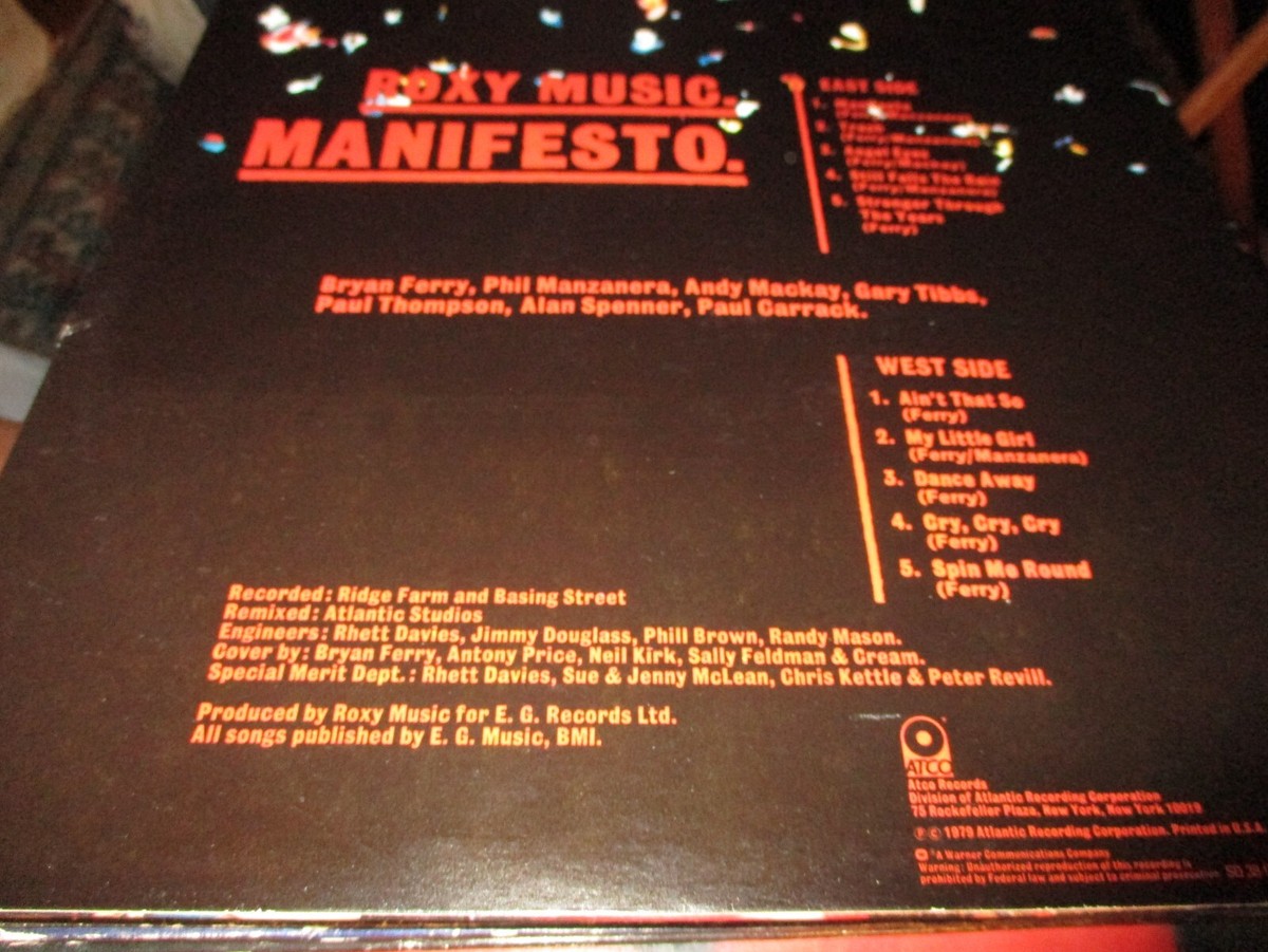 ロキシー・ミュージック/Manifesto LP Atlantic Roxy Music – Manifesto – Vinyl (LP, Album), 1979 [r2748050] | Discogs