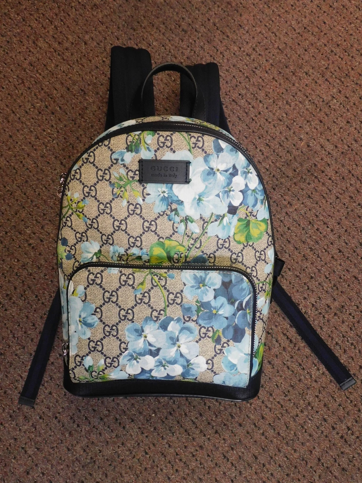 Petit sac à dos Gucci GG Supreme Blooms   100 % AUTHENTIQUE ! (bleu)