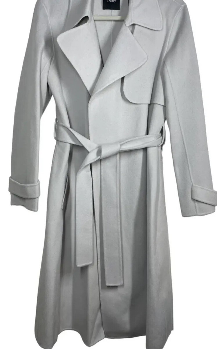 $895 NWT Theory Oaklane DF Womens Coat L Stone Winsome Wool