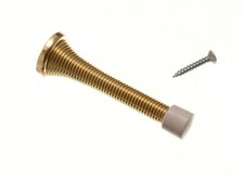 240 X Door Stops Sprung Steel Brass Plated Finish With Fixing Screw | Onestopdiy