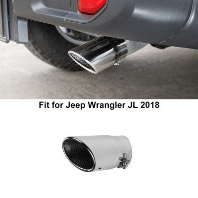Rear Exhaust Muffler Tip End Pipe Decor Cover Tube Trim For 18+ jeep Wrangler JL