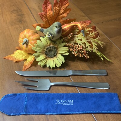 Vintage Gense Meat Fork & Knife Set Klevers Bowling Green OH Stainless Steel