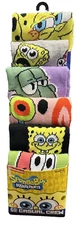 6 Pairs SPONGEBOB SQUAREPANTS Casual Crew Socks Bioworld Men's Shoe Size 8-12