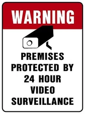Video Surveillance Sign 12" x 8" Polystyrene Sign With Graphic