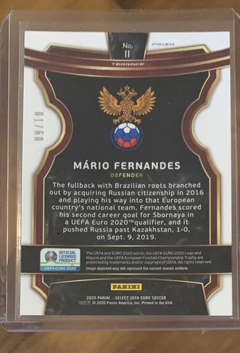 2020 SELECT UEFA EURO Mario Fernandes Terrace Camo Prizm SP #1/60 Russia / CSKA - Picture 2 of 2