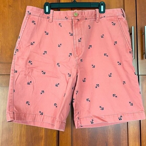 Salmon Shorts Nautical Anchor Print 