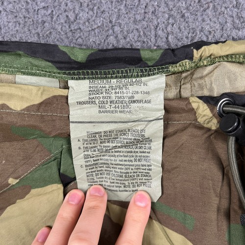 US Military Trousers Mens M Regular W35 L32 Green Goretex Cold Weather Rothco - Picture 6 of 7