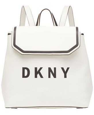 DKNY Jade Flap backpack or bag *like new* DKNY Black Leather Logo Print Jade Flap Backpack Dkny | TLC main image 3