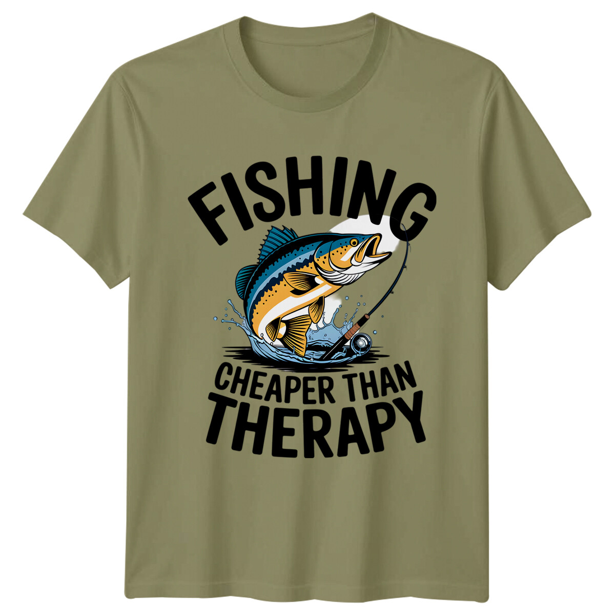 Pesca más barata que la terapia pasatiempos para hombre camiseta de pesca