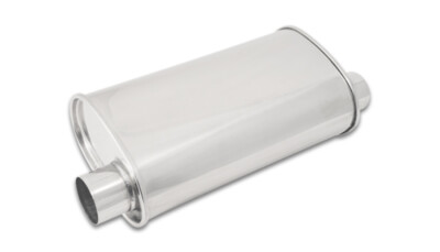 STREETPOWER Oval Muffler, 2.5'' inlet/outlet (Offset-Offset Same Side)