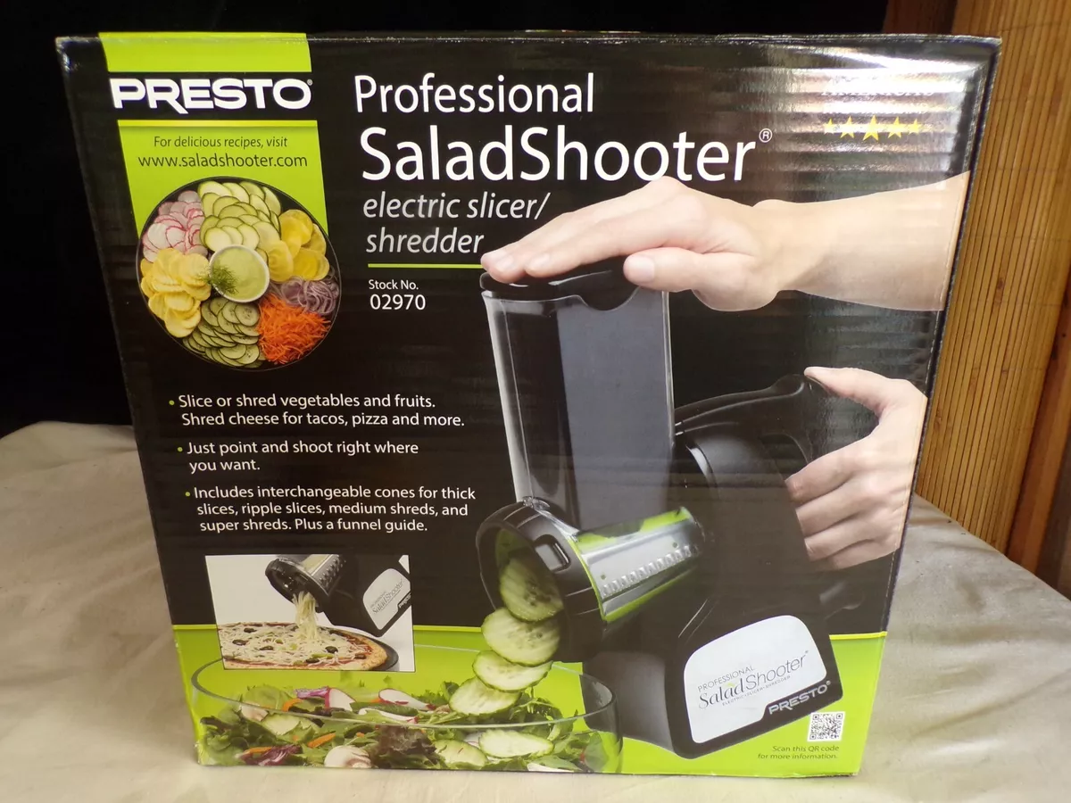 (H) Presto 02970 Professional Salad Shooter Electric Slicer/Shredder, Black