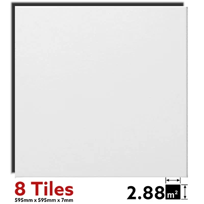 CEILING EXPERT Suspended Ceiling Hygienic Vinyl Surface 595mm x 595mm 600mm x 600mm Box 8 Tiles